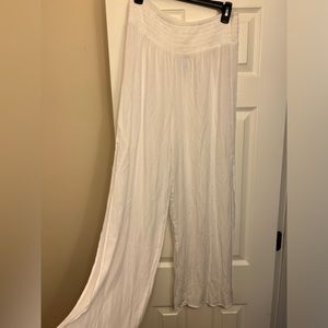 Kona Sol smocked waist side slit cover up pants. Size Small